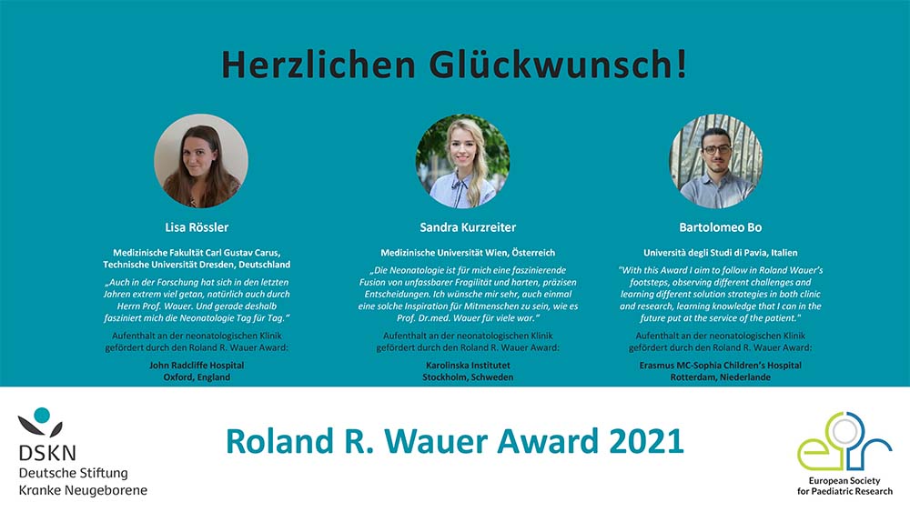 Flyer Roland R. Wauer Award 2021 Gewinner